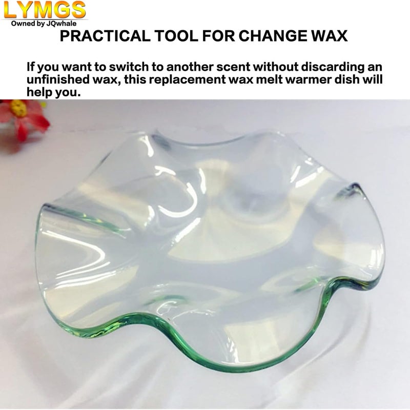 LYMGS 4.5"" Replacement Flounces Oil Warmer Dish  115mm Ruffle Edge Wax Melt Warmer Liner Glass Dish  Candle Warmer Bowl Plate Wax Tray for Scented Wax Aroma Therapy Lamp  1 Pack - Image 4